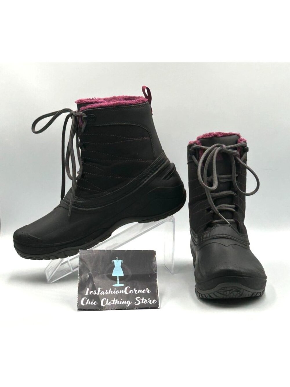 The North Face Womens Black Stormkat Cold Weather Faux Fur Lined Boots Sz 7.5 30